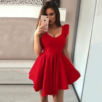 BornToGirl Red Sleeveless High-Waist Y2K Party Dress