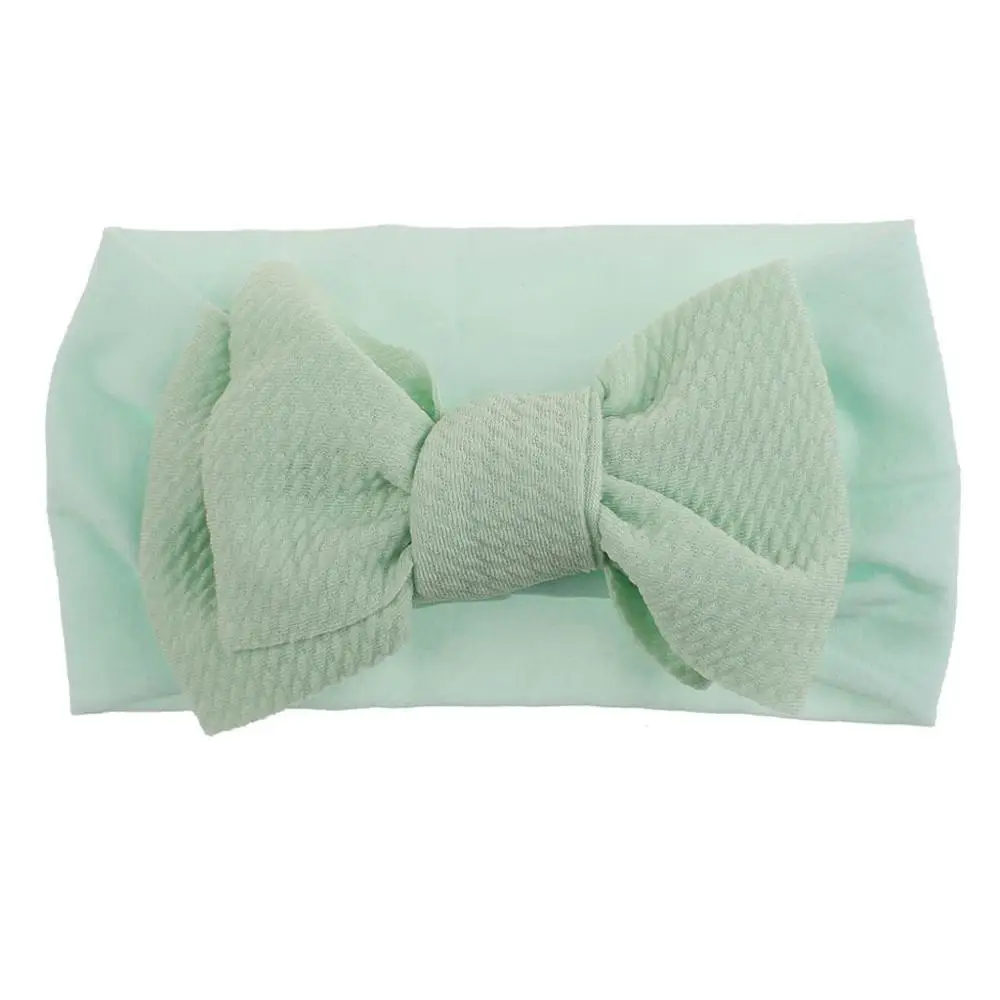 Headband Mint Green Популярная детская лента для волос, повязка на голову с бантом для маленьких девочек, эластичная повязка для головы, головные уборы, аксессуары, одежда для маленьких девочек, бандо, bebe fille - Цвет: Headband Mint Green