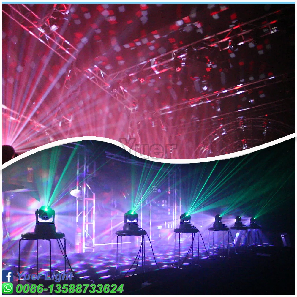 60W LED Pocket Double-Sided Moving Head Light With Magic Ball&Laser DJ Disco Stage Lighting For Home Party Bar Nightclub DMX512