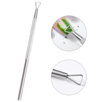 

1pcs Stainless Steel Triangle Nail Pusher Gel Cuticle Dead Skin Removal Nail Care Tool Portable Durable Remover Manicure Tool