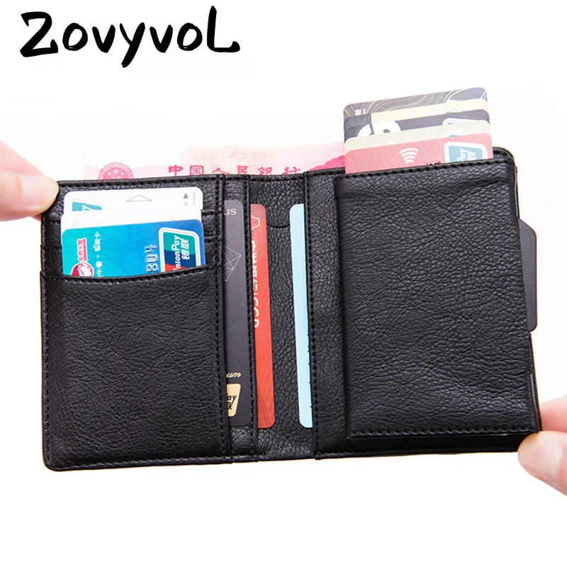 ZOVYVOL PU кожаный RFID Модный чехол для карт алюминиевая коробка Высококачественный многофункциональный бумажник для визиток открытка-раскладушка держатель