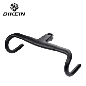 

BIKEIN road bike integrated UD carbon fiber road handlebar stand 28.6mm matt black ultra light bending handle 337g