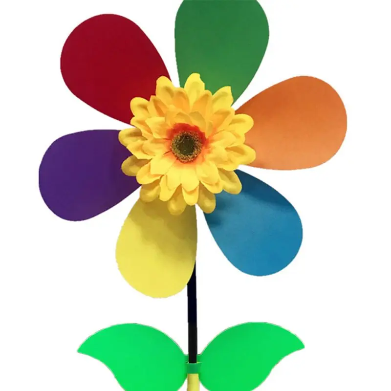 900C Colorful Sunflower Windmill Wind Spinner Pinwheel Garden Yard Decor Kids DIY Toy