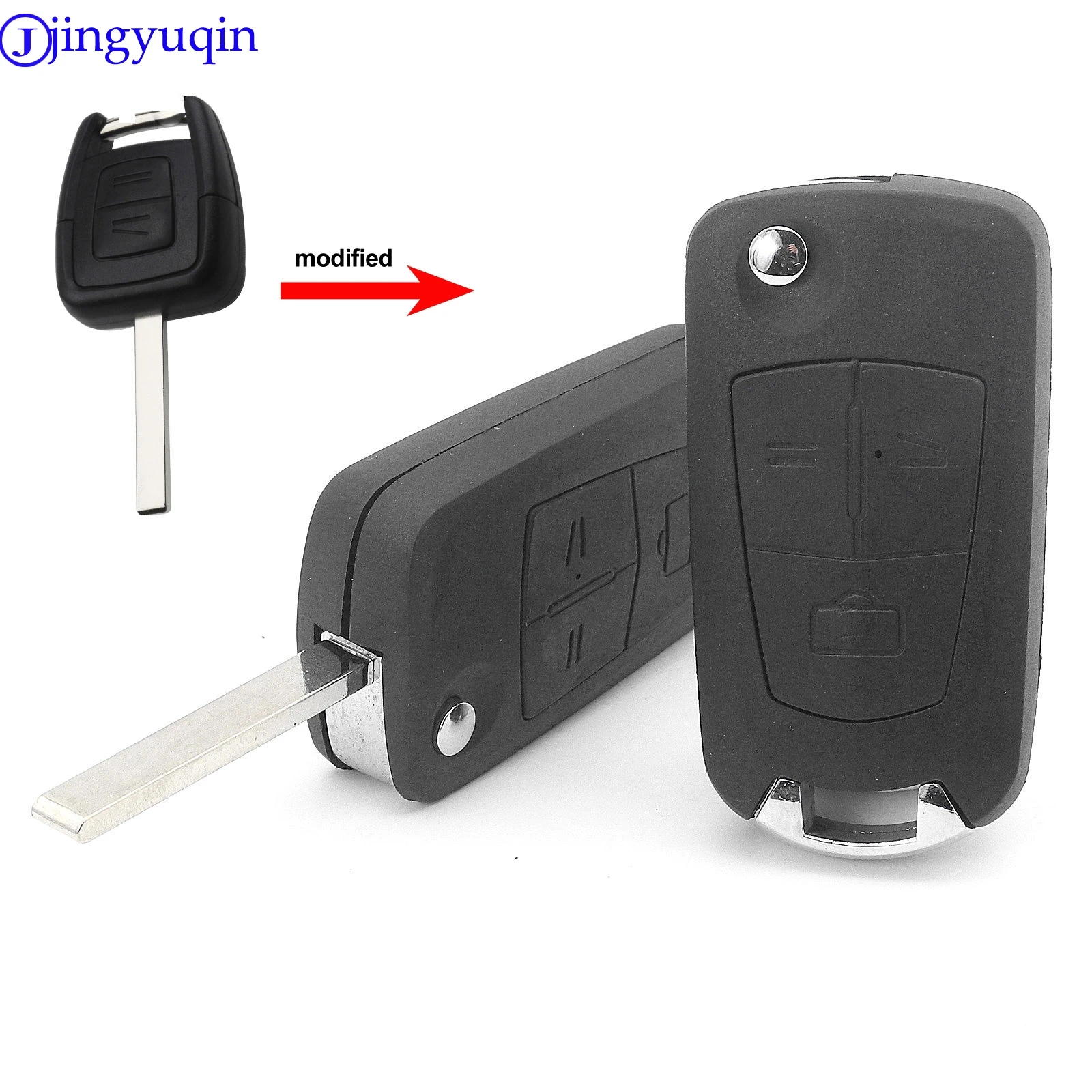 

jingyuqin 3 Button Remote Flip Folding Car Key Shell Cover Case For Opel Vauxhall Vectra D Astra J Insignia Mokka Zafira B Corsa