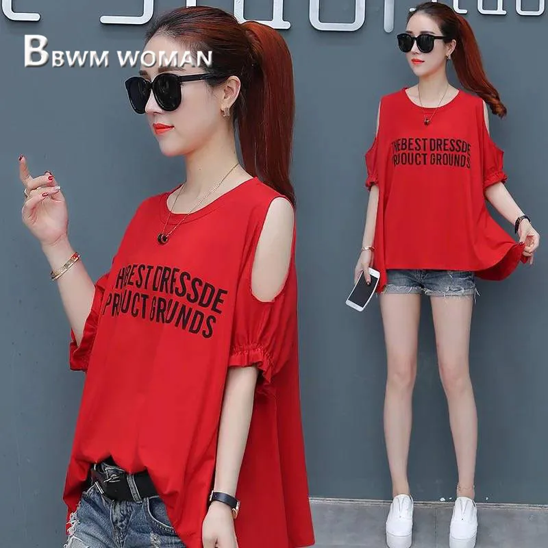 Летняя женская футболка с рукавом и дырками 2019 повседневные Модные женские