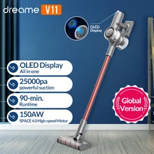 Dreame V11 ручной Беспроводной пылесос OLED Дисплей Портативный беспроводные 25kPa все в одном пылесборник очиститель пола ковра