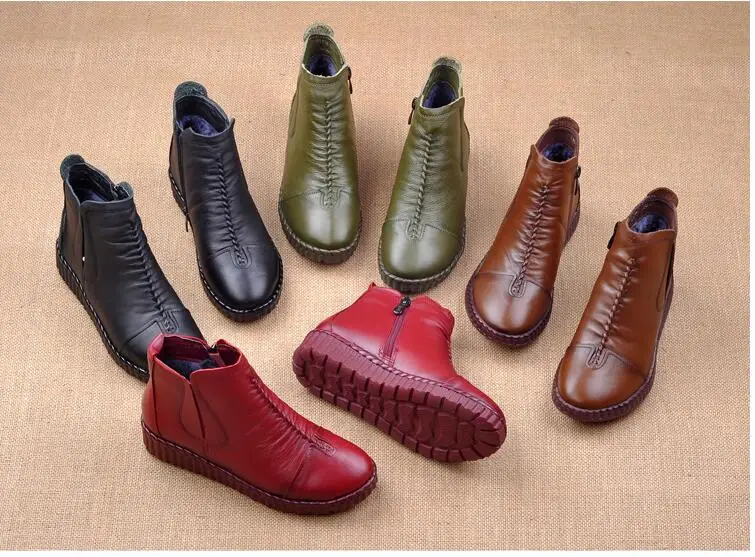 couro genuíno artesanal senhora macio sapatos planos