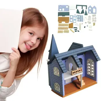 

1:12 Dollhouse Assemble Wooden Simulation Cottage Model Dollhouse Decoration Accessories DIY Dollhouse Set Material Bag