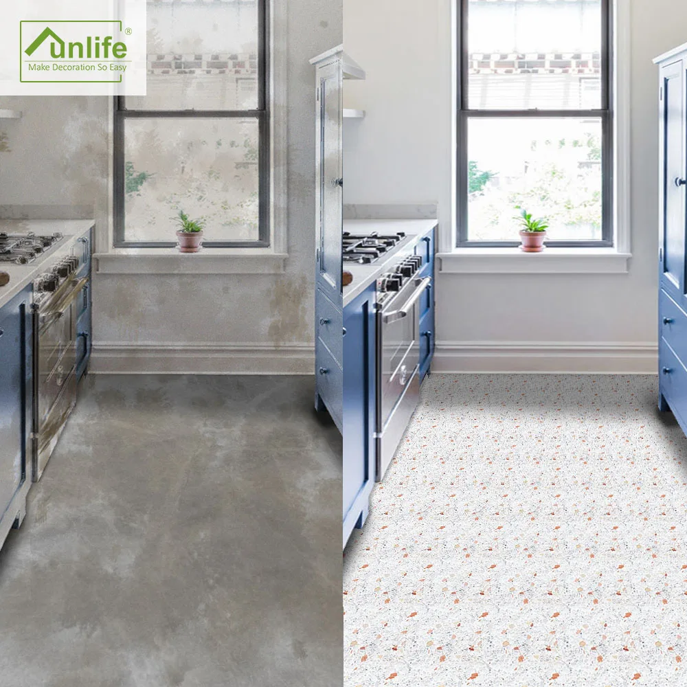 

Funlife CUSTOM 10/15/20/25/30cm Waterproof Terrazzo Tiles Decals Anti-Slip Floor Sticker Self adhesive For Furniture Bathroom