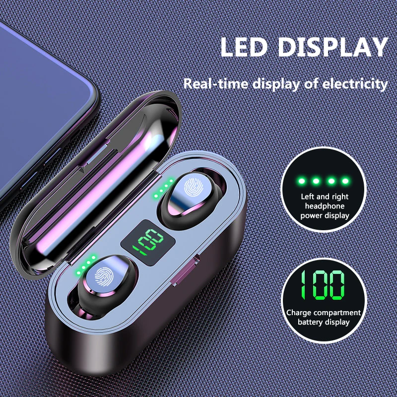 

TWS 5.0 Wireless Bluetooth Earphone Fingerprint Touch Stereo Bass Earbud Airdots Sports Earphone With Charging Box For iPhone