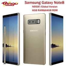 Samsung Galaxy Note8 N950F Note 8, разблокированный телефон 4G LTE, четыре ядра, 6,3 дюймов, двойной 12 МП ram, 6 ГБ rom, 64 ГБ, 3300 мАч, отпечаток пальца