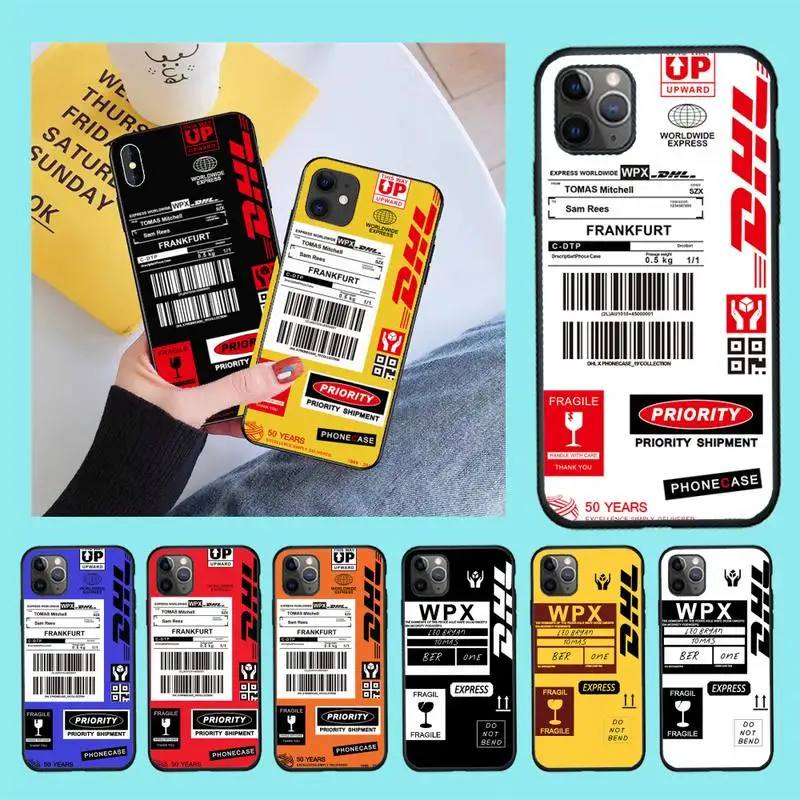 Горячая DHL логотип ТПУ черный чехол для телефона Корпус iPhone 11 pro XS MAX 8 7 6 6S Plus X 5S SE 2020