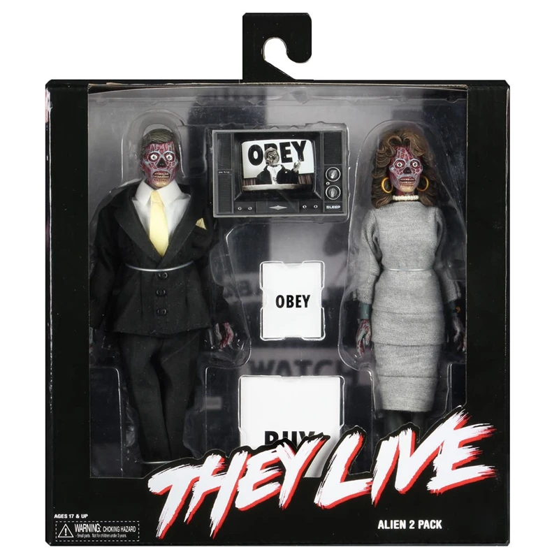NECA-THEY LIVE Retro Clothed Alien 2 Pack " масштаб фигурка Коллекционная модель игрушка подарок
