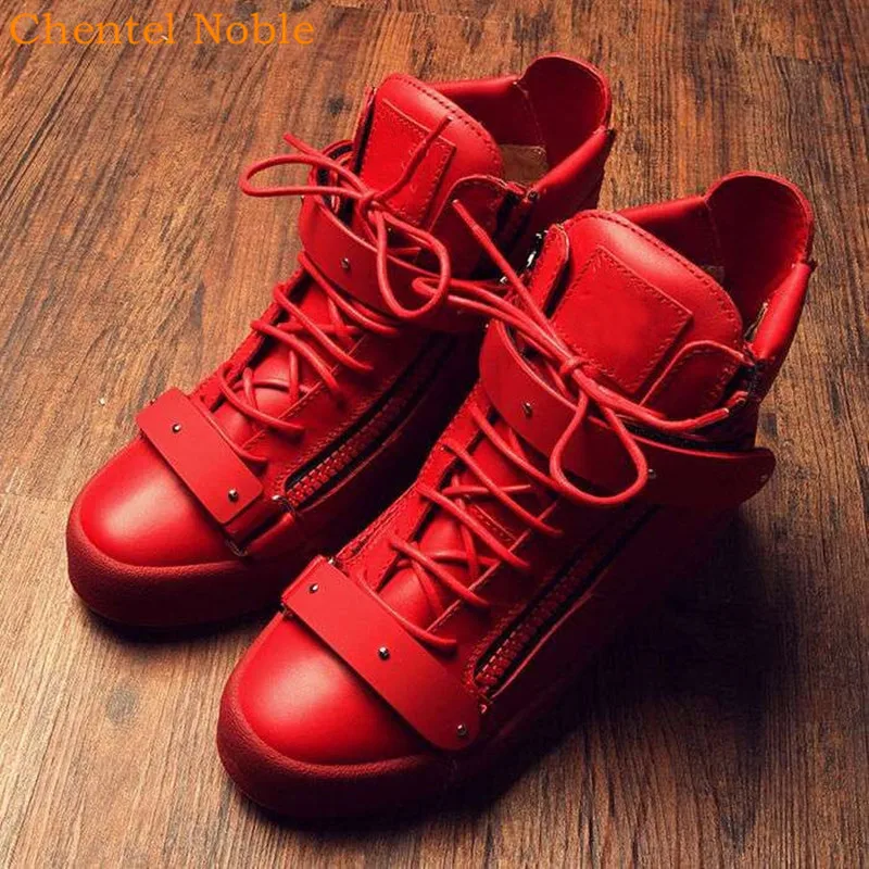 Новейший бренд Chentel благородная кожаная мужская повседневная обувь для вечеринок г. Высококачественные удобные туфли на плоской подошве Tenis Masculino красного цвета
