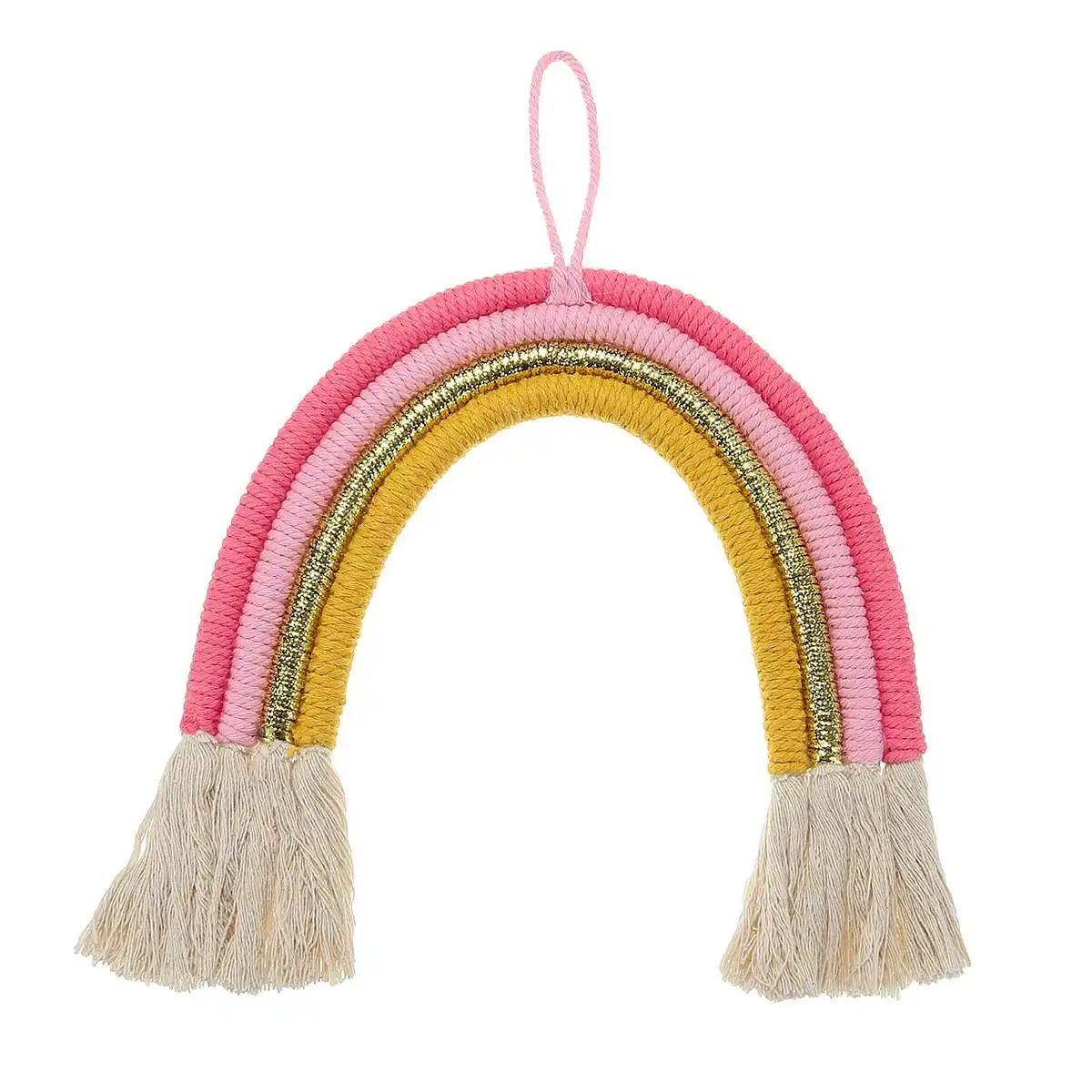 02 New Home Decoration Rainbow Handmade Weaving Ornament Nordic Simple Kid Room Wall Decoration dreaming Hanger - Цвет: 02