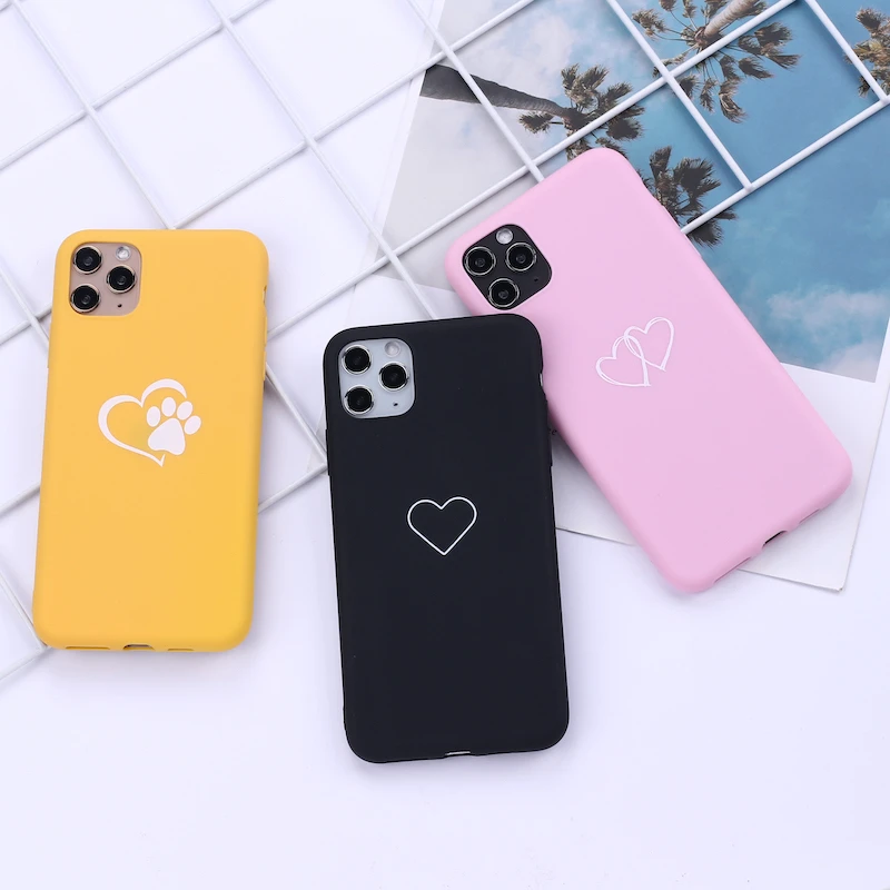 Heart Lover Pink Black Girl Phone Cover For Iphone 13 11 Pro Max X Xs Xr Max 8 7plus 8plus 12 Se Soft Silicone Candy Case Fundas Phone Case Covers Aliexpress