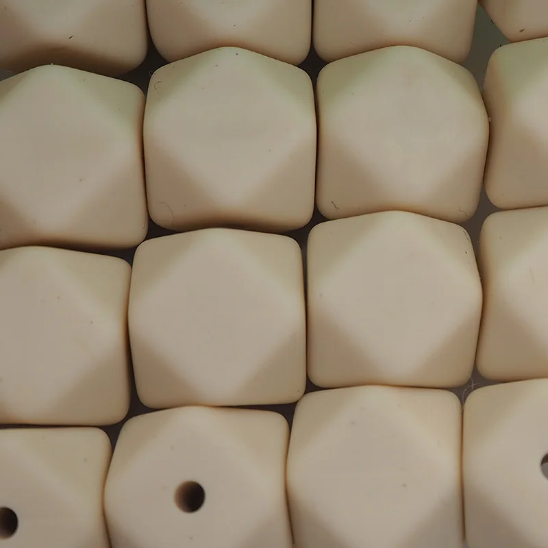 Navajo White Chenkai, 100 шт, 14 мм, силиконовые шестигранные шарики, Прорезыватель для зубов, Детские пустышки, BPA бесплатно, сделай сам, детская пустышка, цепочка, ожерелье, игрушка для изготовления - Цвет: Navajo White