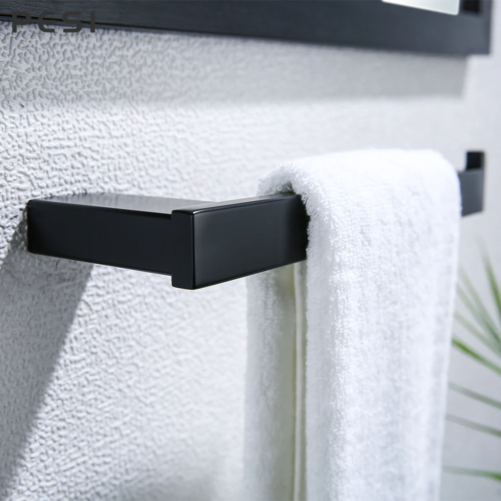Black Wall-mounted Stainless Steel Clothes Hook Toilet Paper Holder Towel Bar Kitchen Facilities Hardware Bathroom Accessories.