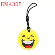 125 кГц ID пустая перезаписываемая карта копия брелок-карточка EM4305 желтая улыбка водонепроницаемый клейкий значок брелок 1