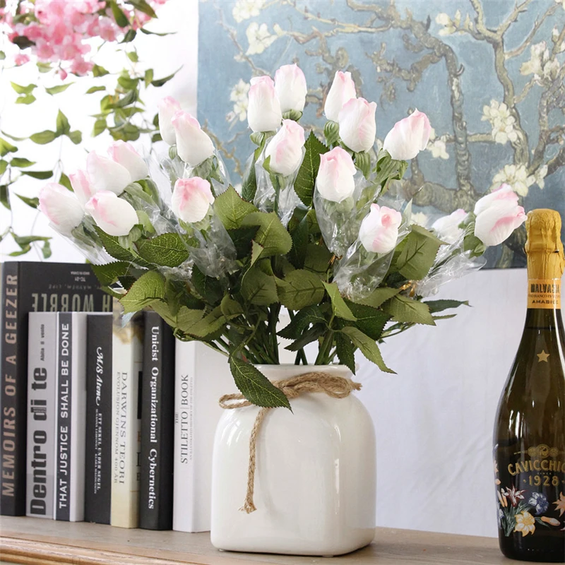 25pcslot Fresh rose Artificial Flowers Real Touch rose Flowers, Home decorations for Wedding Party or Birthday (10)