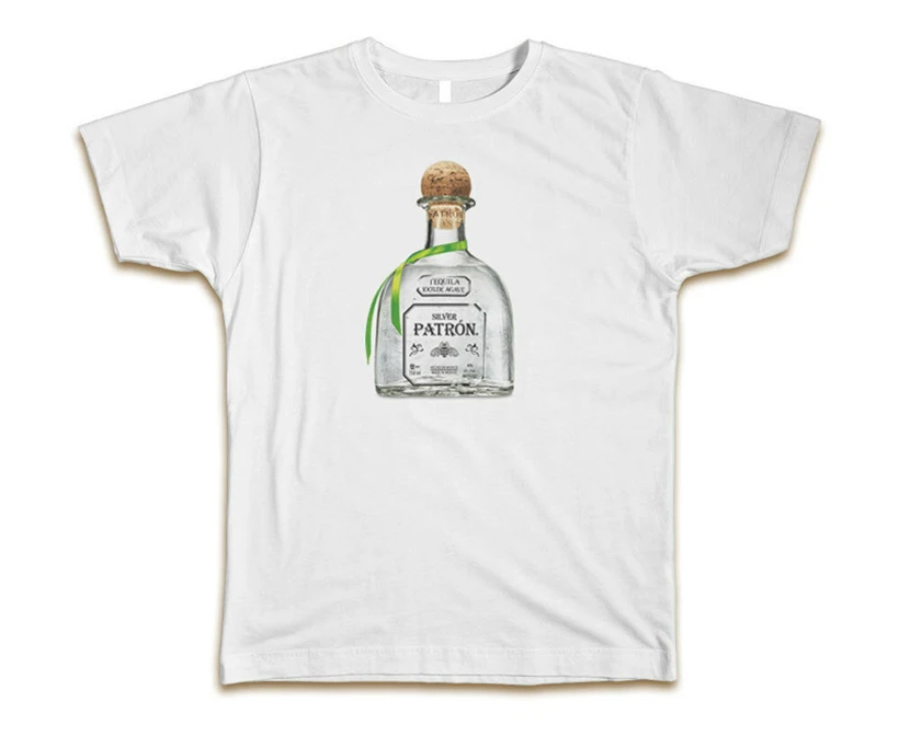 Мужская футболка Patron Bottle Custom S-3Xl New-белая Harajuku | одежда