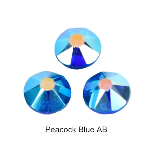 Peocock Blue AB Высококачественные хрустальные стеклянные стразы для ногтей, стеклянные стразы с плоской задней поверхностью, много цветов, не Горячие Стразы 2088, 16 граней для дизайна ногтей E6666 - Цвет: Peocock Blue AB