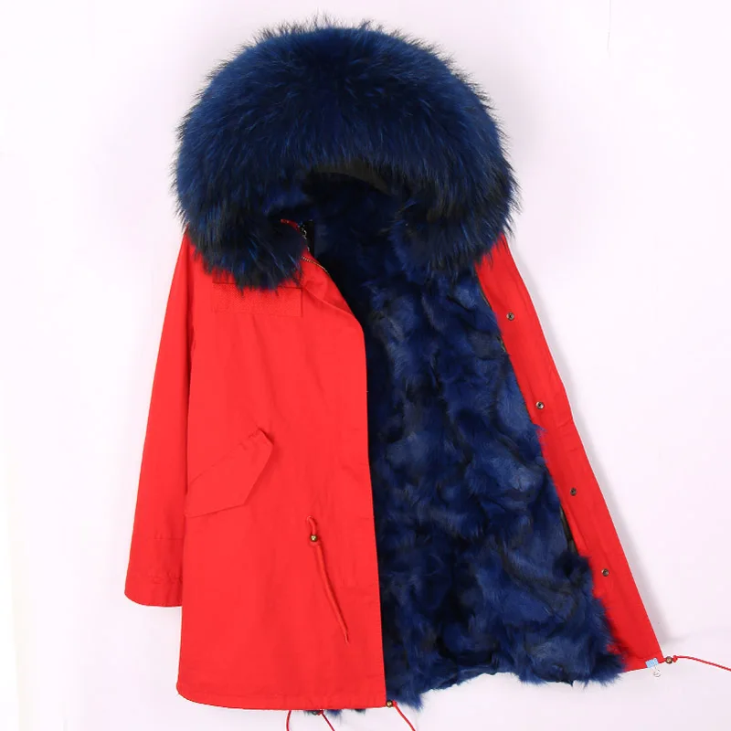 fox fur liner 10 Large size man winter warm jacket raccoon fur collar hooded real fox fur liner outwear long slim parka real fur coat - Цвет: fox fur liner 10