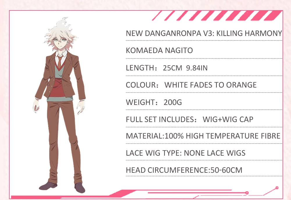 Anihut Komaeda Nagito Wig Danganronpa Cosplay Anime Hair Synthetic Heat Resistant -Zentai shop online Ha1b4f359cf634a3db1f0953816b3b291I.jpg