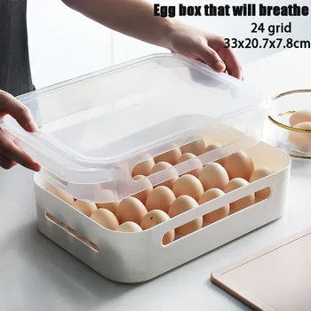 

Useful Refrigerator Eggs Storage Box 24 Eggs Holder Food Storage Container Case
