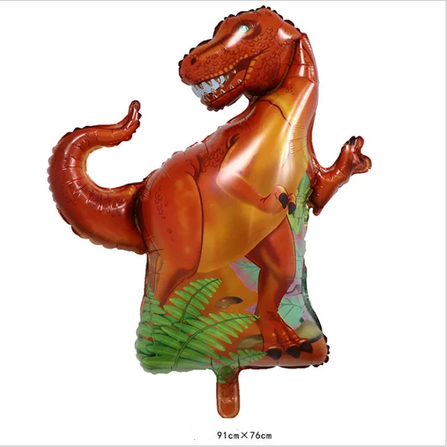 1 Large 4D Walking Dinosaur Foil Balloon Boy Animal  Children Dinosaur Birthday Forest Party Decoration white