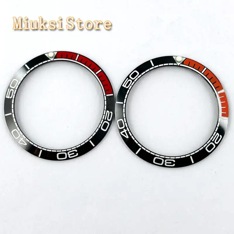 

38mm black red ceramic bezel white digital scale for men's / ladies' watches mechanical watch bezel