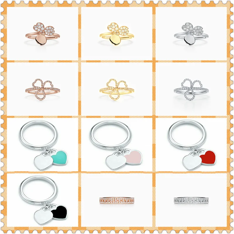 

SHINETUNG S925 Sterling Silver Ring,Double Heart-Shaped Paper Flower,High Quality1:1With Logo,Valentine's Day Gift,Women Jewelry