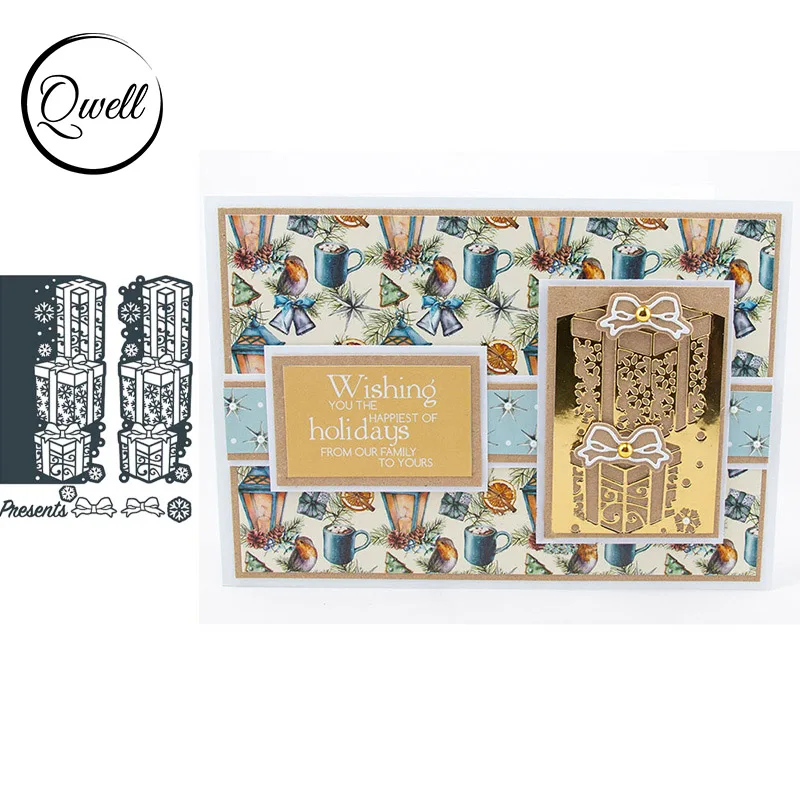 QWELL Christmas Gift Borders Metal Cutting Dies for Scrapbooking and Card Making Paper Embossing Craft New 2019 die cuts | Дом и сад