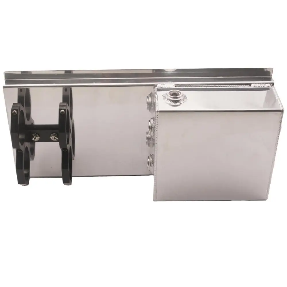 Polish Aluminum Dual 044 Pumps Mount 2.5lt Under Car Fuel Surge Tank with 8 ORB
