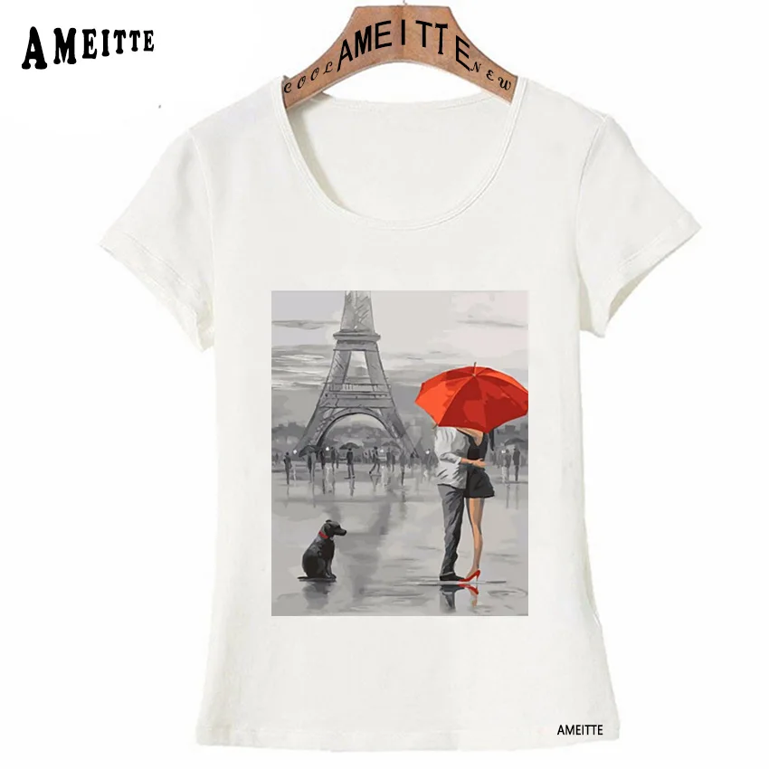 Винтажная модная черная футболка для девочек с принтом «Париж», летняя модная женская футболка, новинка, повседневные топы в хипстерском стиле, крутая женская футболка - Цвет: Z8960