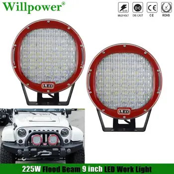 

Off Road Car Bull Bar 9" Round LED Headlight Flood Fog Lights For Jeep JK Wrangler 4x4 Truck SUV Bumper Spotlight Driving Lamp
