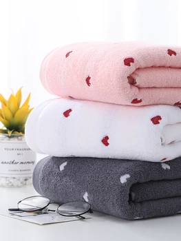 

Peach Heart Towel Cotton Adult Soft Absorbent Quick-drying Badhanddoek Large Towel Baby Cute Towels Bathroom Towel FF60T10