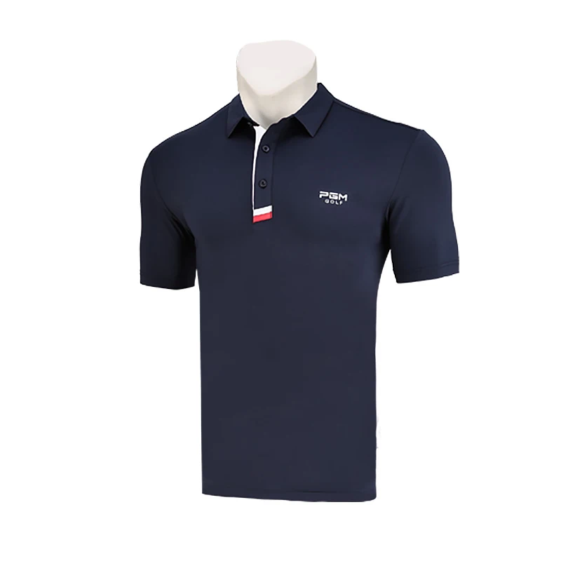 navy blue Мужская футболка для гольфа, новинка, PGM одежда, спортивные топы, поло, короткий рукав, футболка, летняя одежда, одежда для соревнований, одежда для гольфа - Цвет: navy blue
