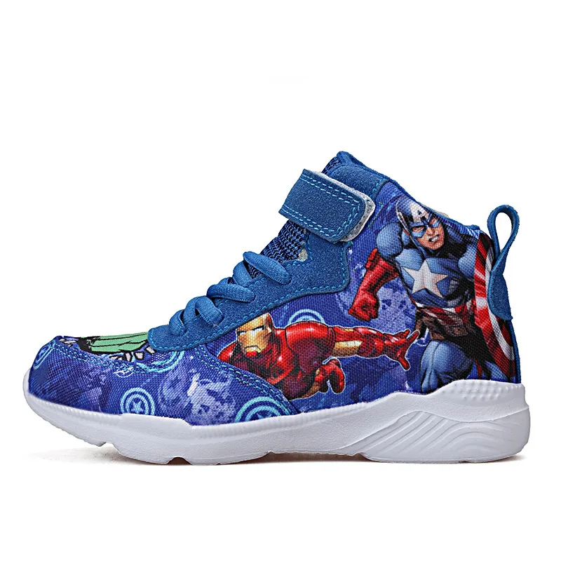 Детская обувь Кроссовки для мальчика tenis infantil детские кроссовки sapato infantil The Avengers child cocuk ayakkabi enfant basket garcon - Цвет: Синий