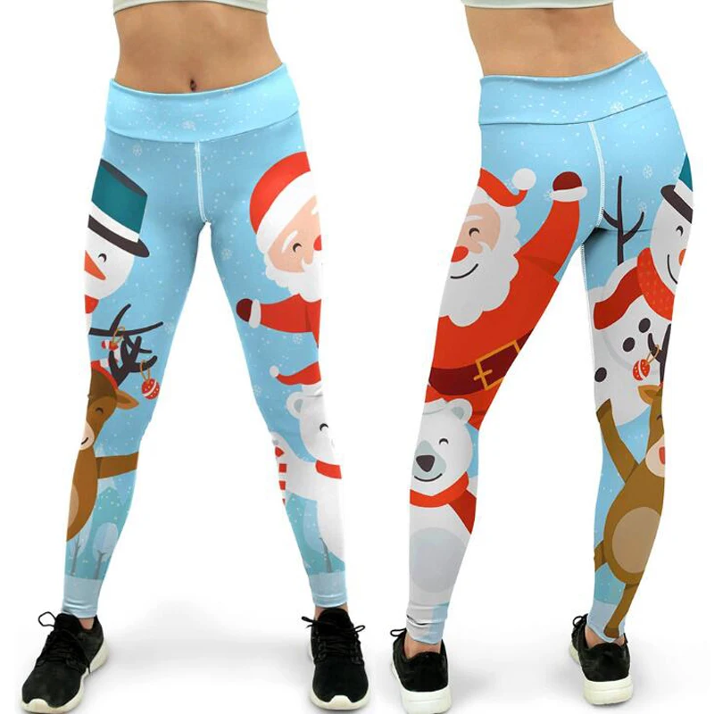 

Fashion Sexy Slim Casual Christmas Trousers New Style Printed Women Pants 2019 High Waist Winter Trousers