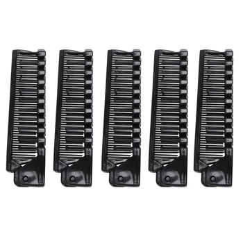 

Black Plastic Double Headed Foldable Straight Hair Beauty Comb 5 Pcs