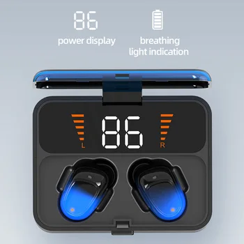 

1 Pair Bluetooth Earphone V5.0 Touch Wireless Earbuds Stereo Sport Waterproof Headset Handsfree LED Power Display With Box