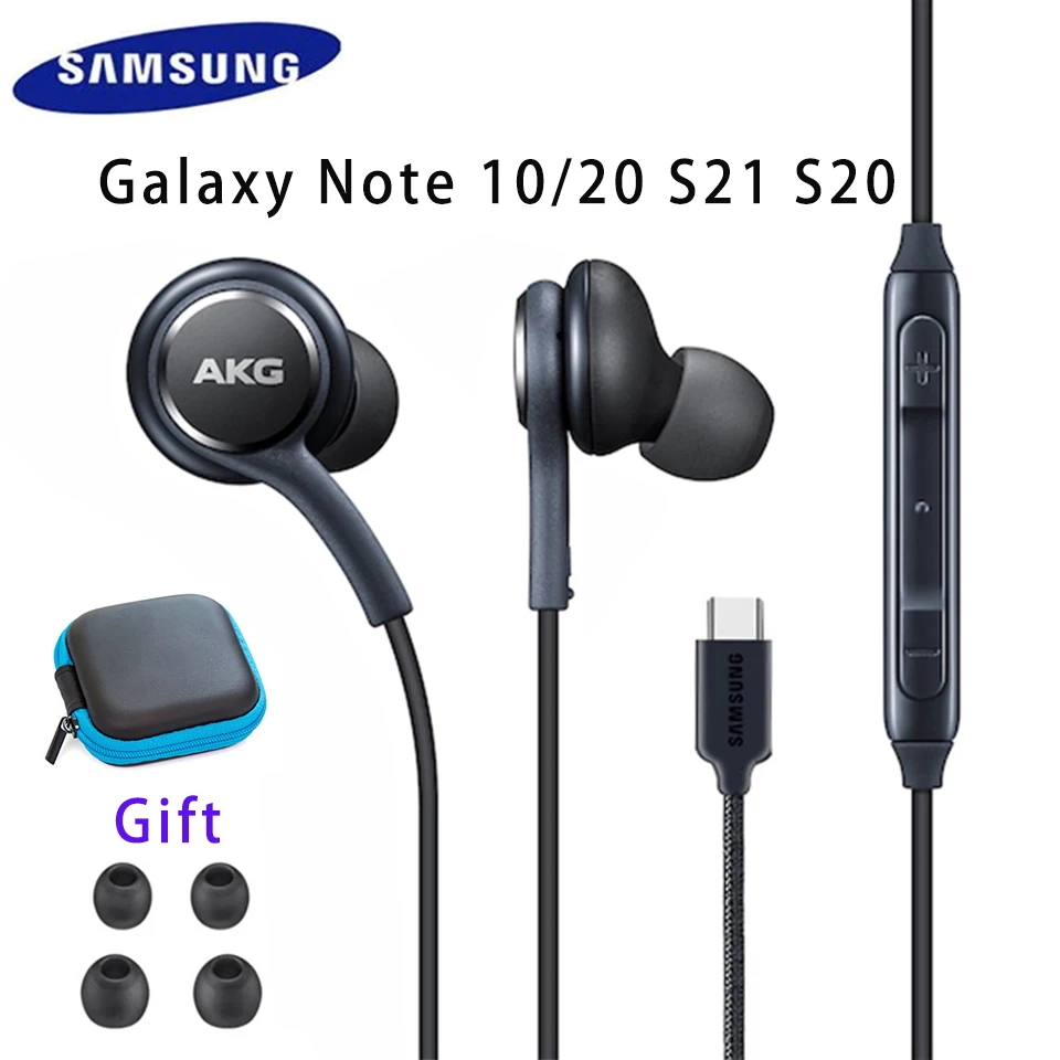 Оригинальные наушники Samsung Тип C проводные AKG с микрофоном Galaxy Note 20 Ultra 5G 10 S21 S20 Usb Type