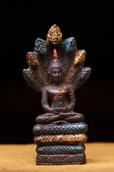 

wedding decoration Tibetan Monastery Collection Bronze hand-beating, chisel engraving, color painting of Buddha Shakyamuni Buddh