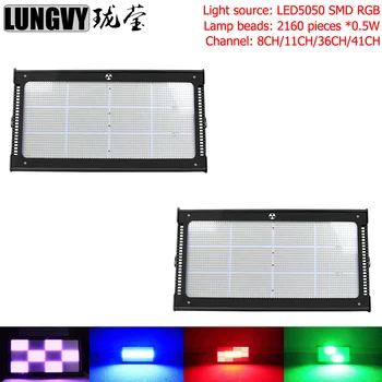 

Free Shipping 2pcs/lot 1000W Led Strobe Light LED5050 SMD RGB 2160pcs *0.5W Color DMX 12 Zones Control Separately Flash Effect
