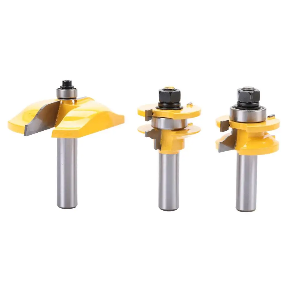 

3pcs/set Woodworking Cutter Milling 1/2" Shank Slotting Router Bit