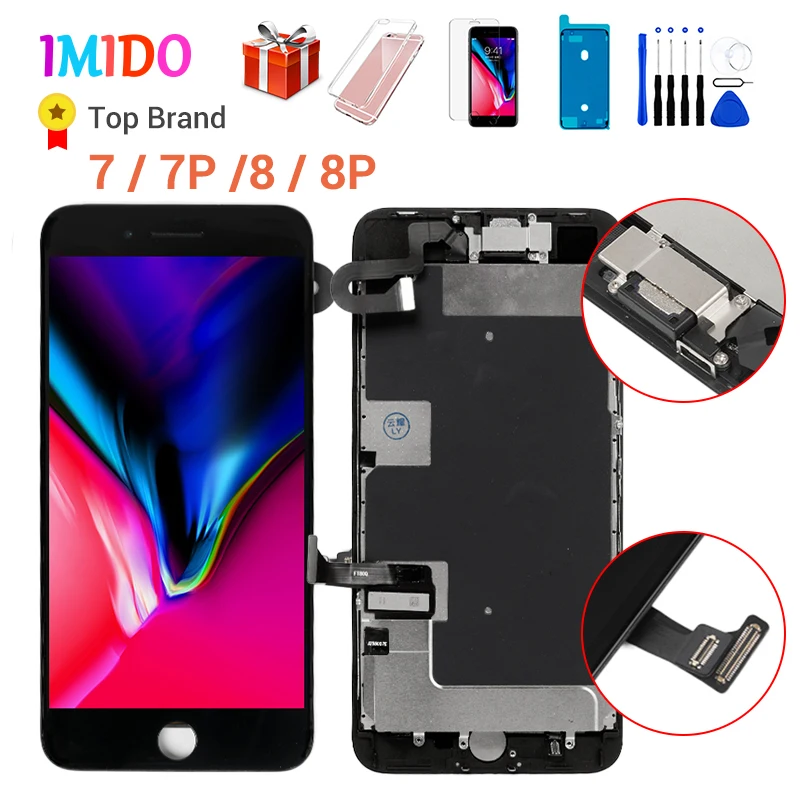 Полный ЖК экран для iPhone 7 8 Plus OEM дисплей полная сборка дигитайзер Замена с 3D