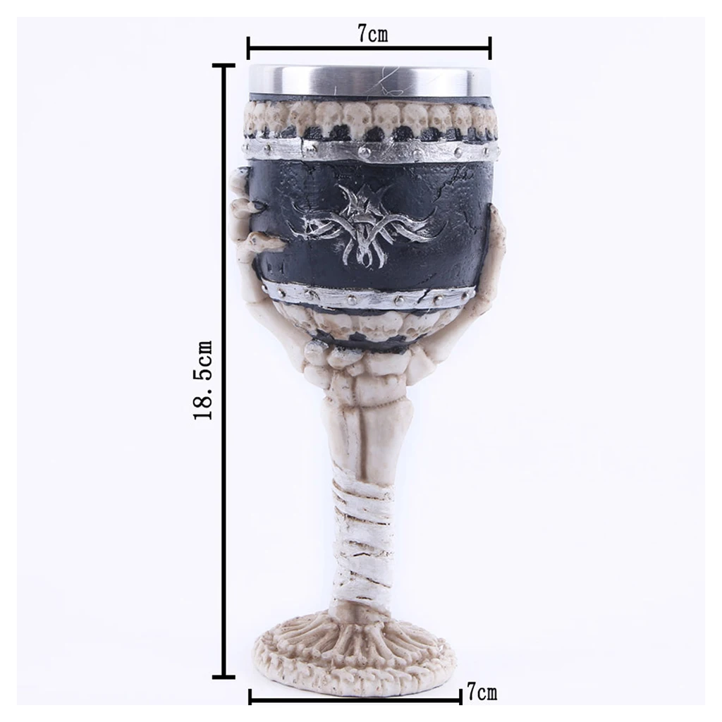 GOTHIC SKULL GOBLET~Alcohol Wine Glass~Bar Club Pub ~Halloween~Mug~Cup #1