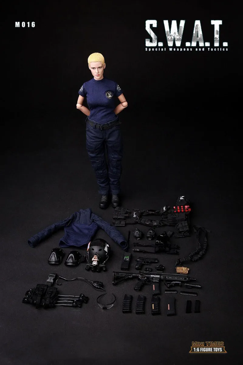 1/6 масштаб Коллекционная полный набор женский Solider Mini Times игрушки SWAT M016 фигурка модель для фанатов праздничные подарки
