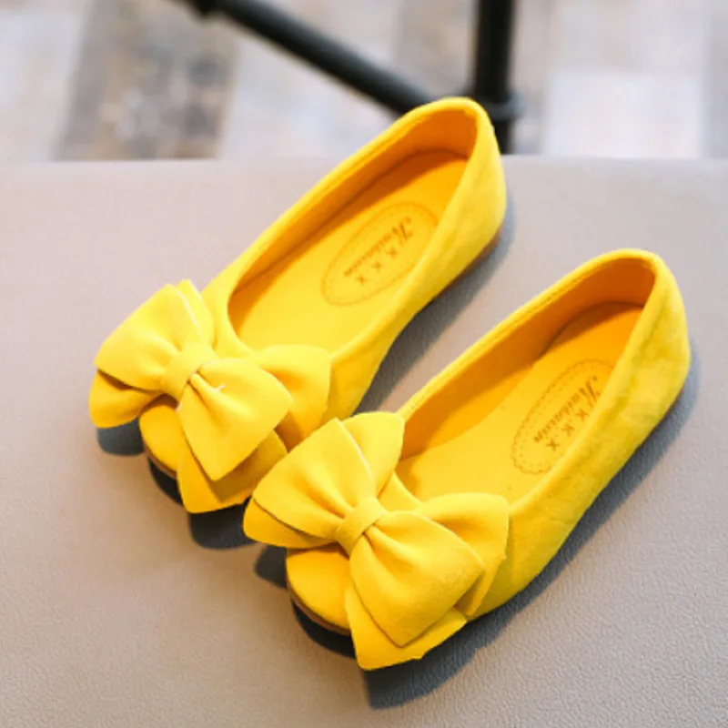 Imcute Baby Girl Shoes Princess Children Girls Cute Bow Shoes Kid Baby Girl Wedding Shoes Toddler Party - Color: Yellow